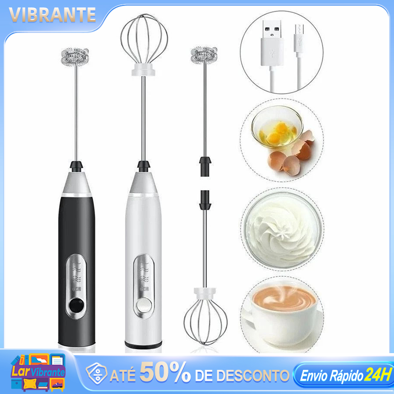 Imagem Kit1/Kit2 Mini Batedor Misturador Mixer Elétrico para Bebidas Leite Café Clara de Ovos 2 EM 1 Utensílios de Cozinha