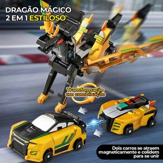 Dragão-Carro que Transforma no Impacto｜Brinquedo Interativo e Criativo para Crianças