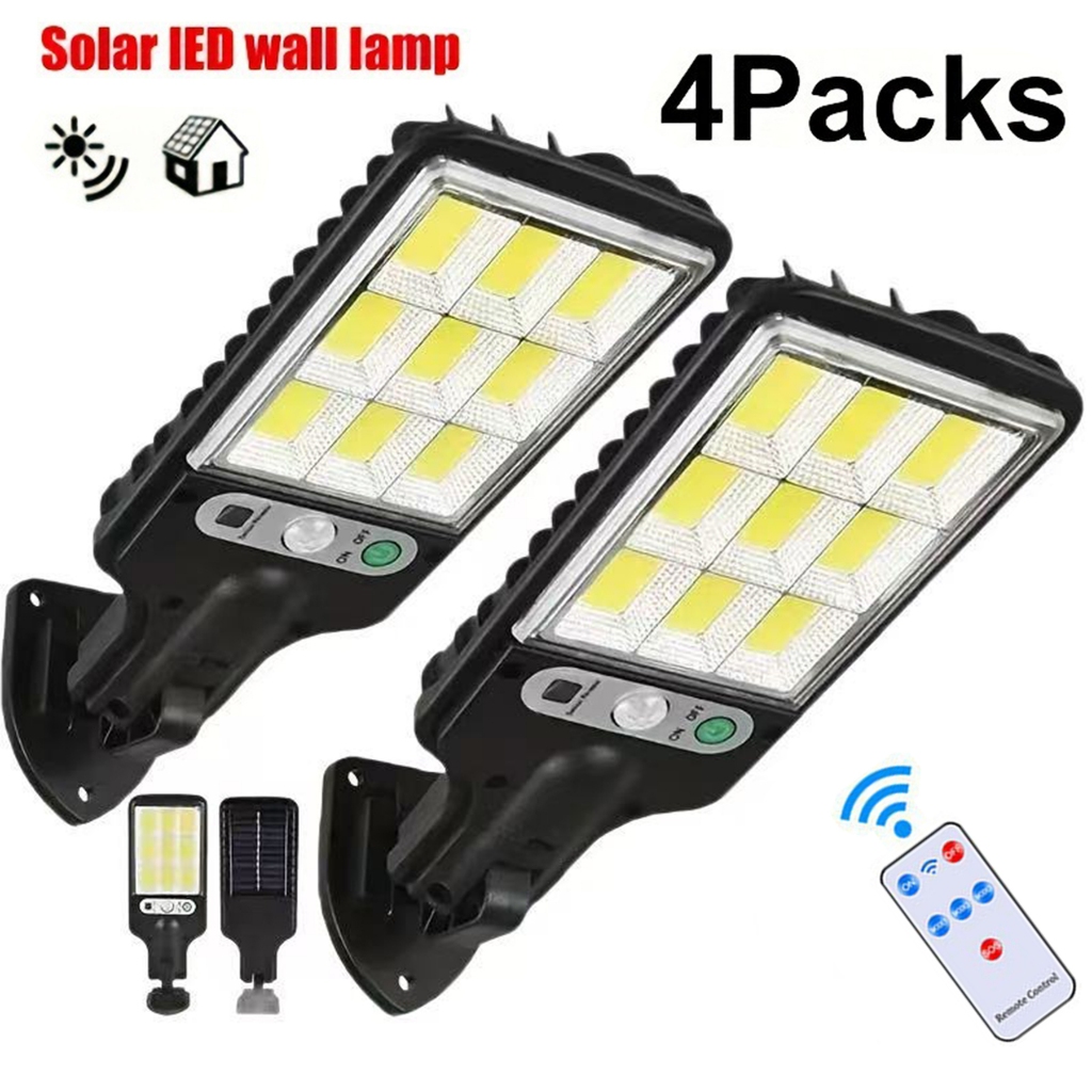 Luz LED Solar-Lâmpada De Rua Para Jardim Externo De 9000 W Com Sensor De Movimento Controle Remoto