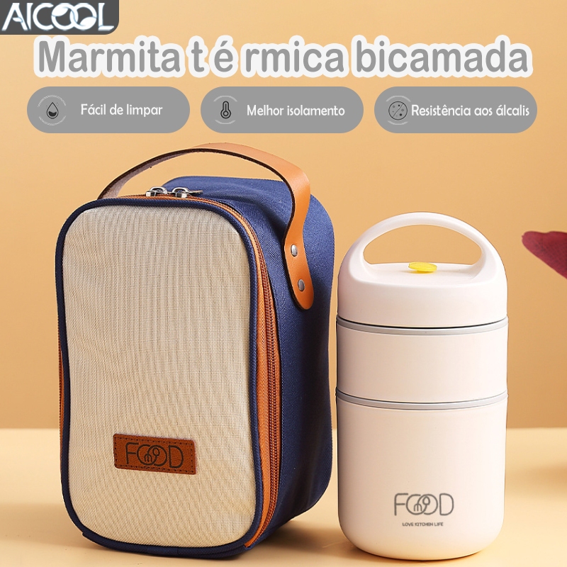 AICOOL Lancheira térmica portátil Materiais seguros  Adequado para viagens, fitness e trabalho em Oferta na Shopee