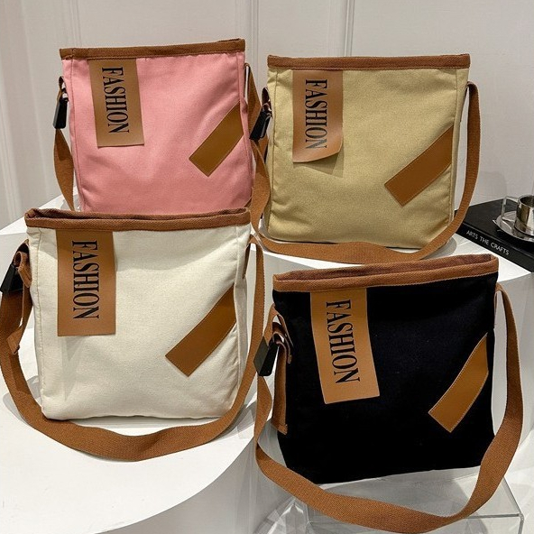 Bolsa Feminina Estudante Lona Portátil De Grande Capacidade De Bolso Múltiplo Simples em Oferta na Shopee