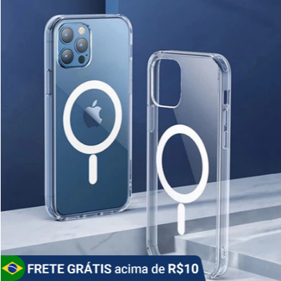 Capa Capinha Magnética Space Transparente Anti Impacto TPU Case Apple IPhone 11 12 13 14 15 16 17 Pro Max em Oferta na Shopee