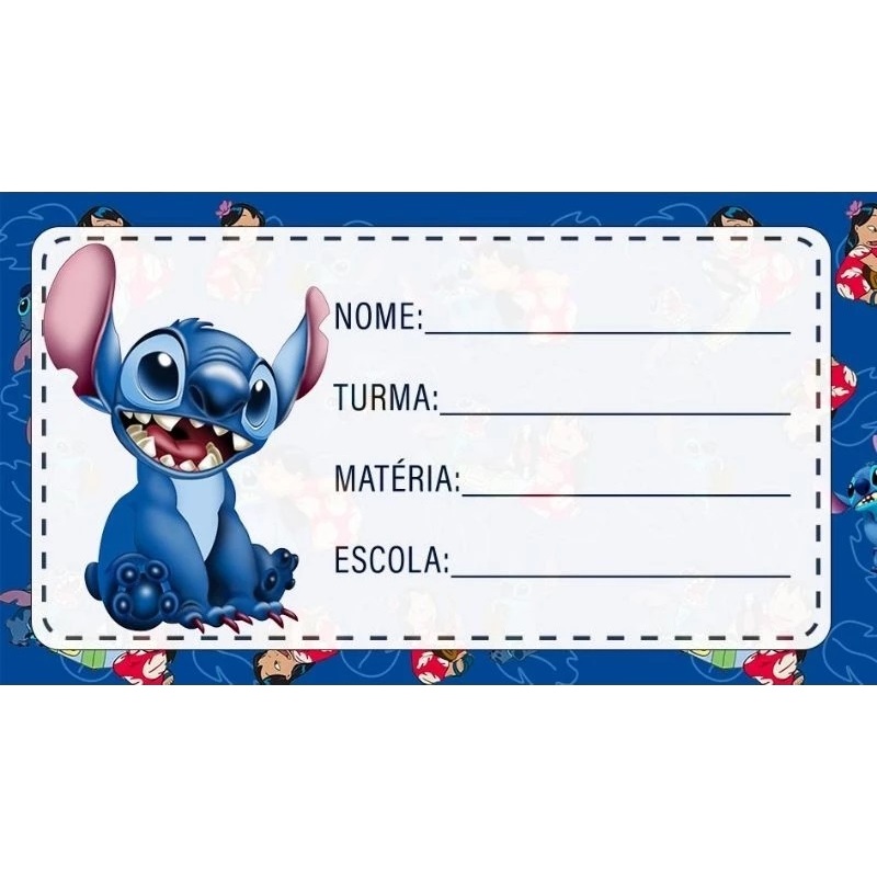 20 ETIQUETAS ESCOLAR STITCH 2026 KIT COM 20 ADESIVOS ESCOLAR DO STITCH 8X5
