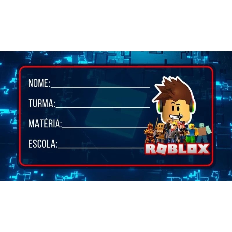 20 ETIQUETAS ESCOLAR ROBLOX 2026 KIT COM 20 ADESIVOS ESCOLAR DO ROBLOX 8X5
