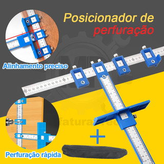 Posicionador de Perfuração para Puxadores & Gavetas | Esquadro Guia de Precisão