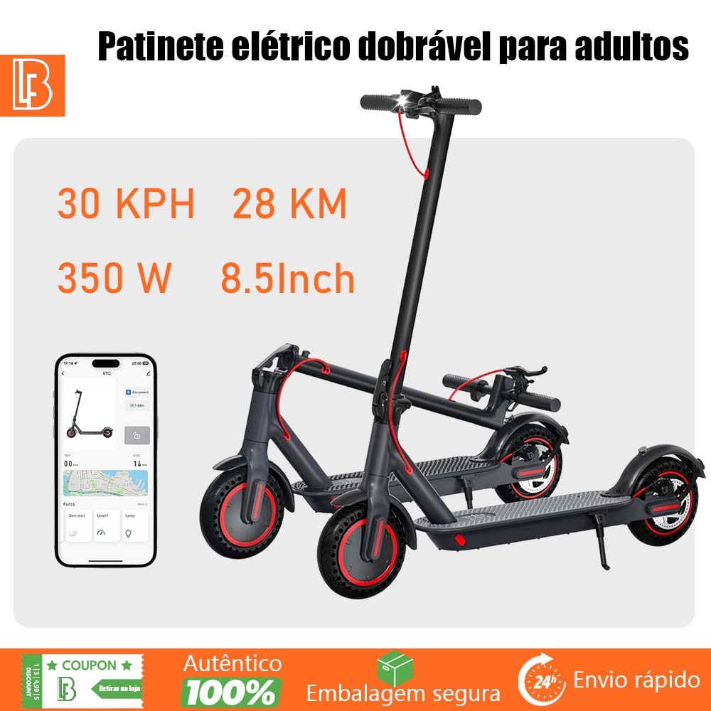 Patinete Elétrico Para Adultos Dobrável 350W Bivolt 36V Capacidade De Carga De 150KG