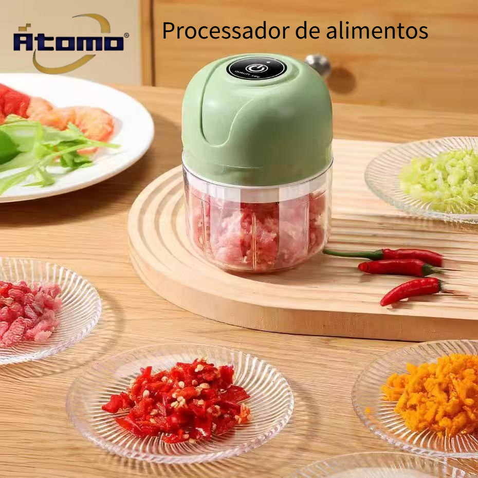 Imagem Mini processador de alimentos elétrico sem fio com capacidade para 250 ml, adequado para vegetais e carne