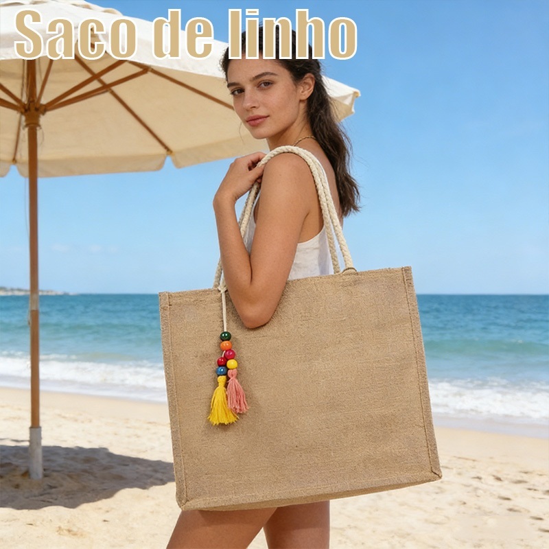 Verão Tote Feminina Bolsa De Praia Palha Feminina