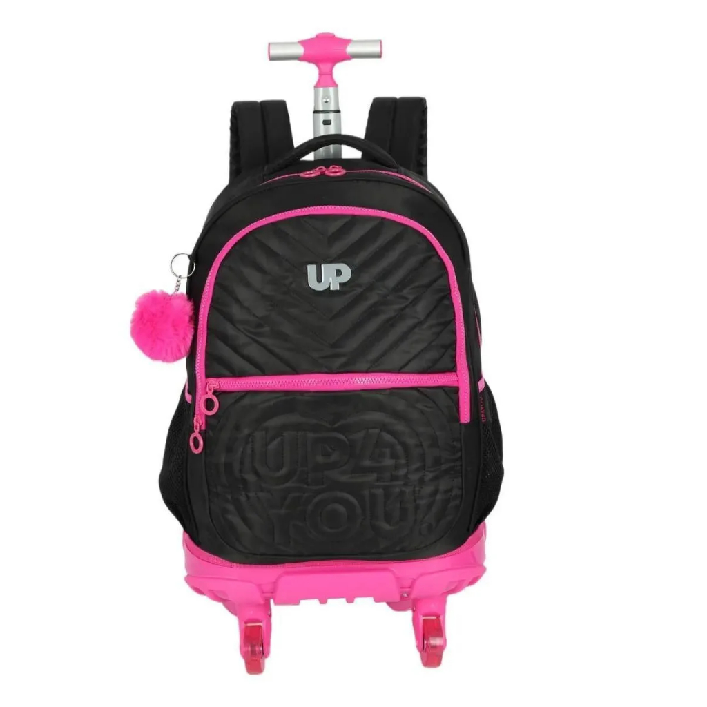 MOCHILA DE RODINHAS E COSTAS GIRO 360 PRETA UP4YOU LUXCEL