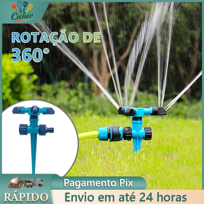 360° Horta Grama Pulverizador Irrigador de Jardim Aspersor de Irrigação Giratório Com Aspeto Mangueira