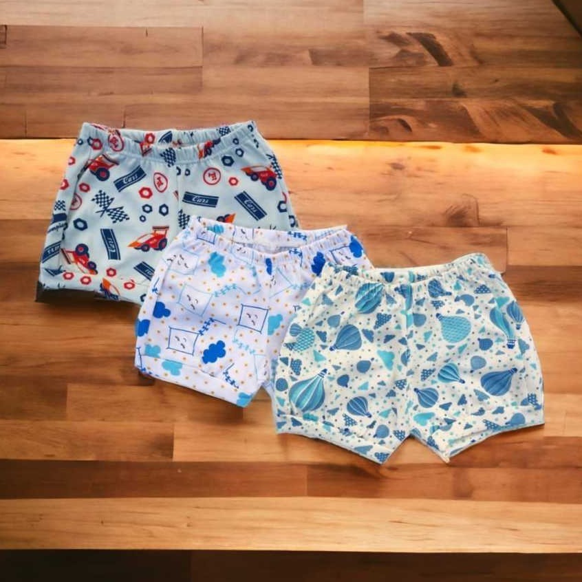 Kit 3 Shorts Tapa Fralda De Bebê Infantil Lisas e Estampado 100% algodão
