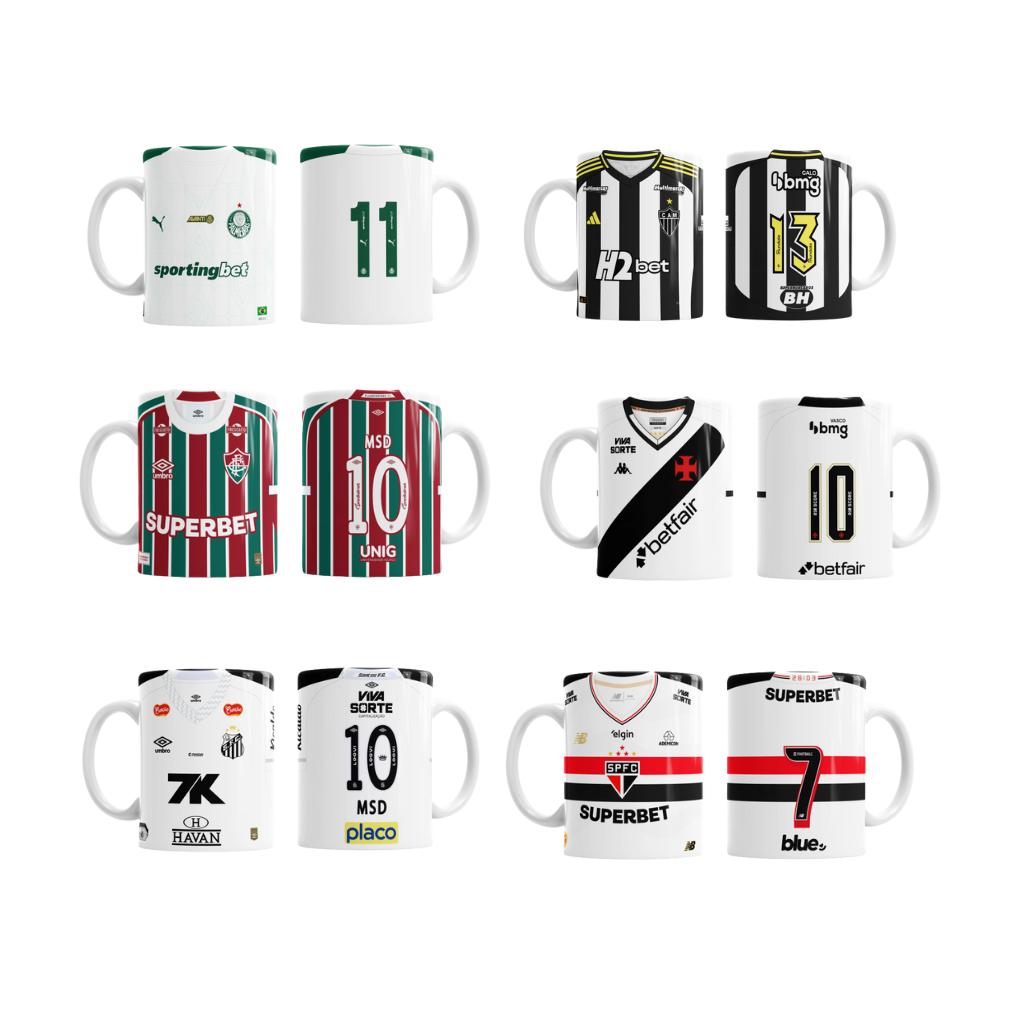Caneca Presente Personalizada Camisa Time BrasileirãoTimes Brasileiro