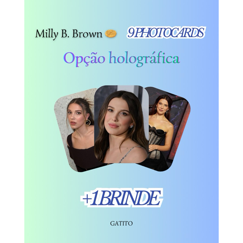 PHOTOCARDS GATITO MILLY BOBBY BROWN - 9, 18, 27 OU 36 UNIDADES (LEIA A DESCRIÇÃO)