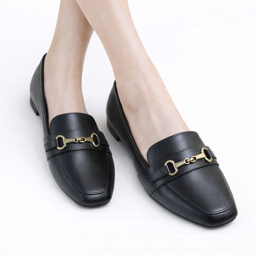 Mocassim sapatilha Casual tênis detalhe metalico dourada feminino enfeite ABS classico