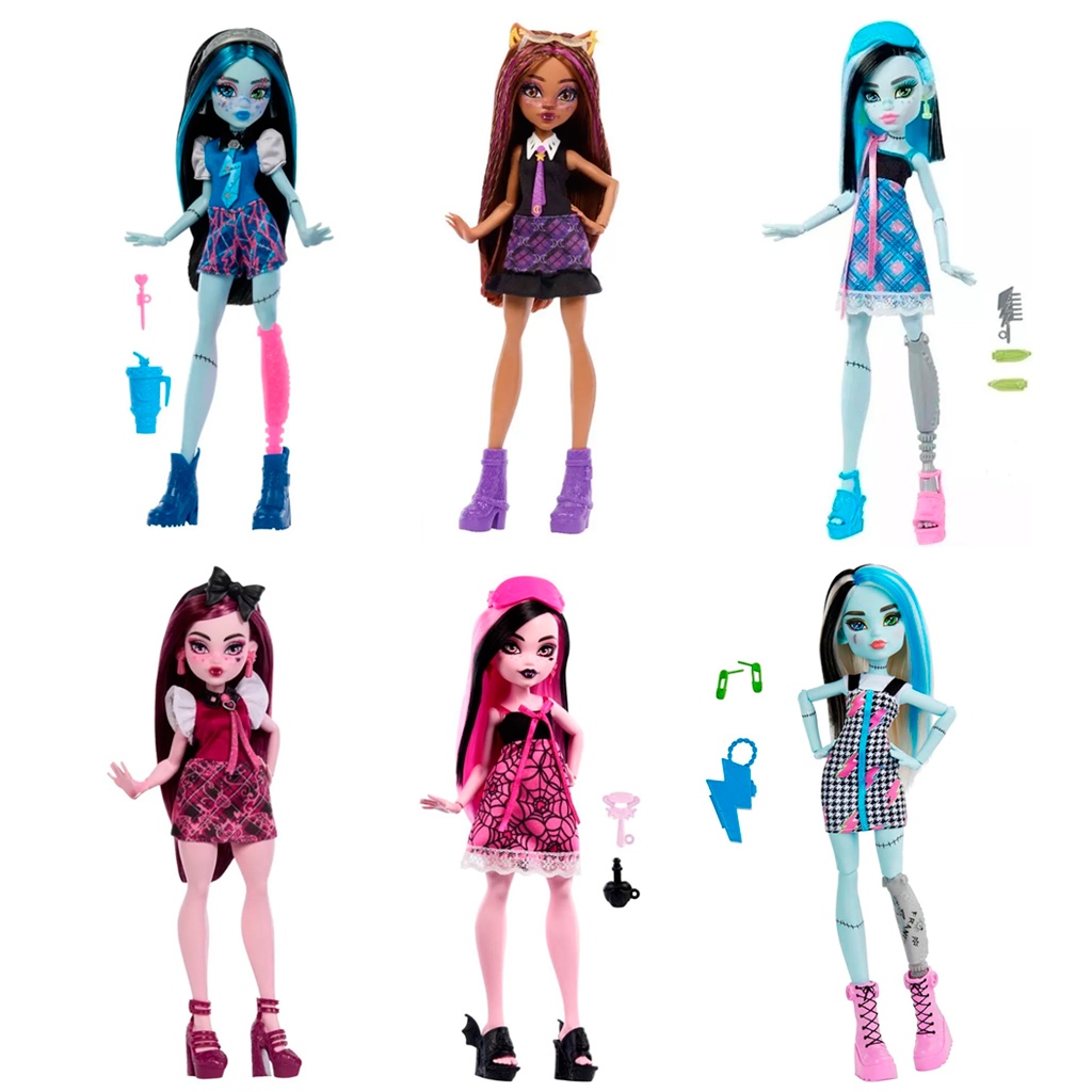 Boneca Monster High Articulada Clawdeen Wolf Draculaura Frankie Stein