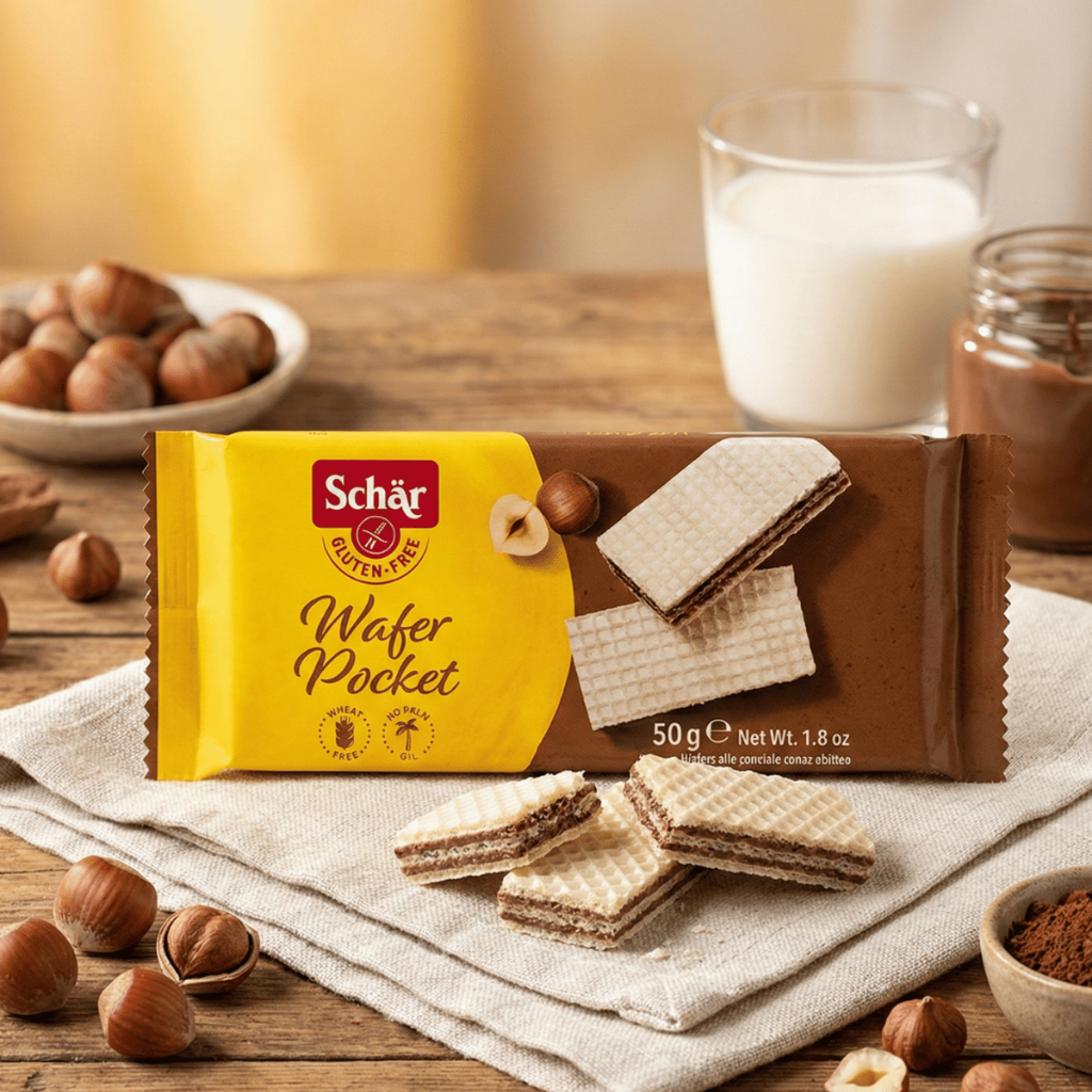 Wafer Pocket Sem Glúten 50g Schar em Oferta na Shopee