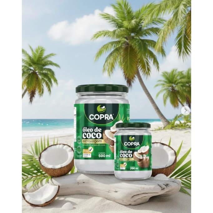Óleo de Coco Extra Virgem Copra 500ml. Gordura saudavel. Alimento natural