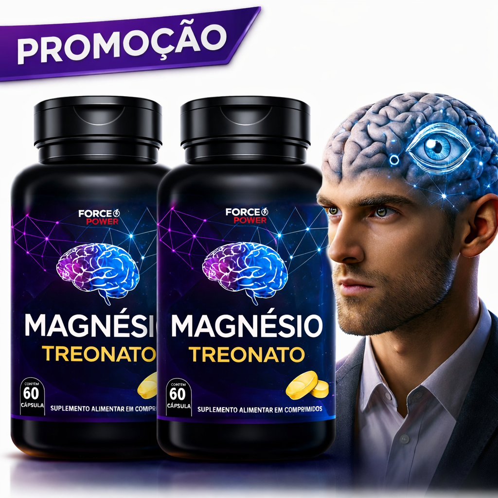 Magnésio Treonato Treonina ORIGINAL Fórmula Concentrada 1000 mg - KIT 02 POTES ( 60 DIAS USO ) em Oferta na Shopee