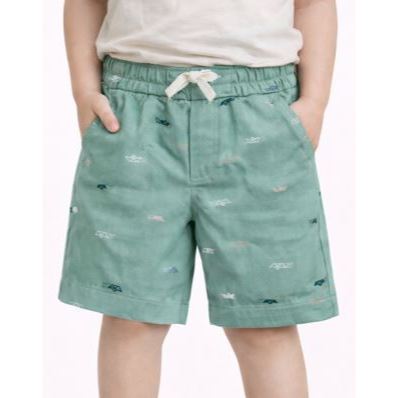 Bermuda Infantil Masculina Sarja Bolso Faca Elástico e Cordão Estampada Verão Com Elastano