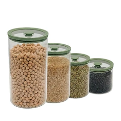 Potes De Vidro Life Redondo Kit 4Pcs com Tampa Vidro Cozinha