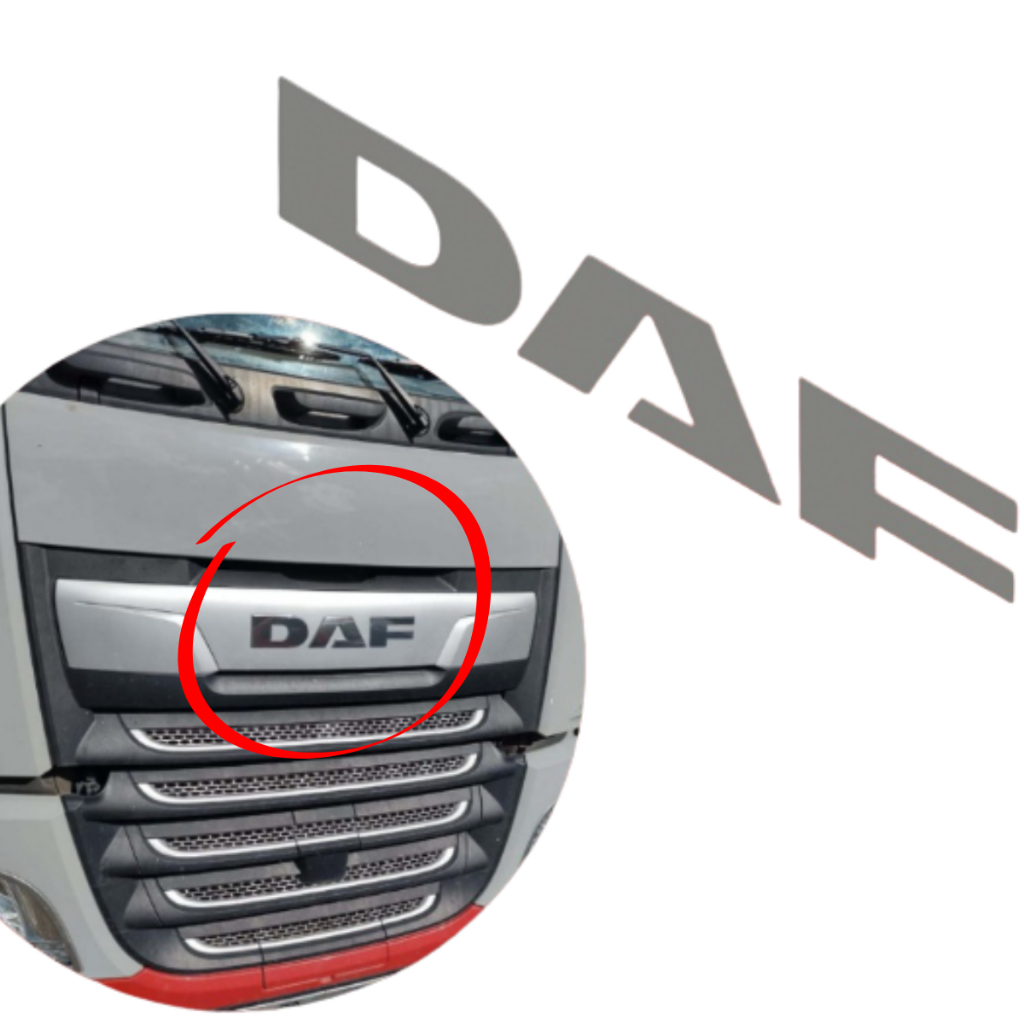 Letreiro Frontal Da Grade Em Inox Caminhão DAF XF