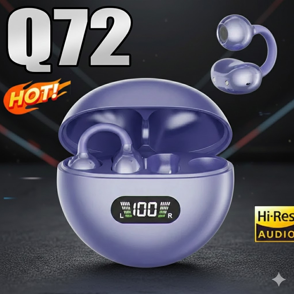 2026 Fones De Ouvido TWS-Q72 Condução Óssea Bluetooth Clipe Na Orelha Confortável Redução Ruído em Oferta na Shopee