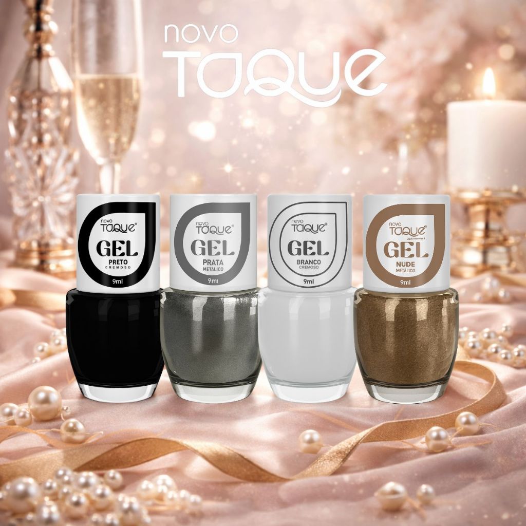 Kit 4 Esmaltes Novo Toque Efeito Gel Metálico E Cremoso Manicure Pedicure Clássicos Mais Vendidos em Oferta na Shopee