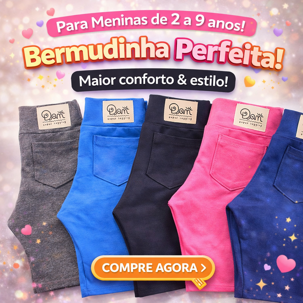 Bermuda Menina Algodão Short ciclista roupa infantil juvenil 04 ao 16 escolar cotton