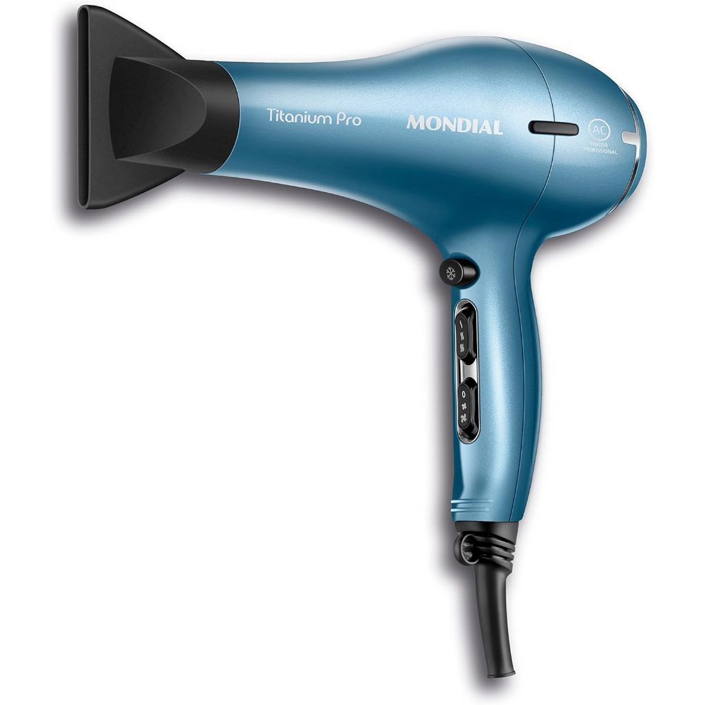 Secador De Cabelos Profissional Scp-02 2000w Titanium Pro Azul Mondial 220v