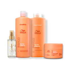 Kit Wella Professionals Nutri-Enrich - Shampoo 1L, Condicionador 1L,Mascara 150ml e Oleo Light 100ml