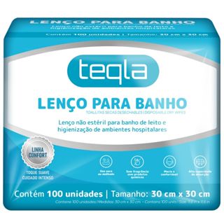 Lenço de Banho Descartável Teqla - 100 Unidades (30 cm x 30 cm) em Oferta na Shopee