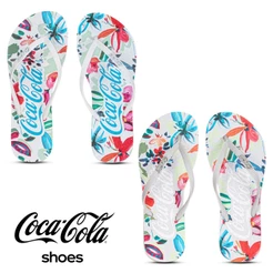 Chinelo Coca Cola Bahai Branco Feminino Original Confortável Casual Praia Verão