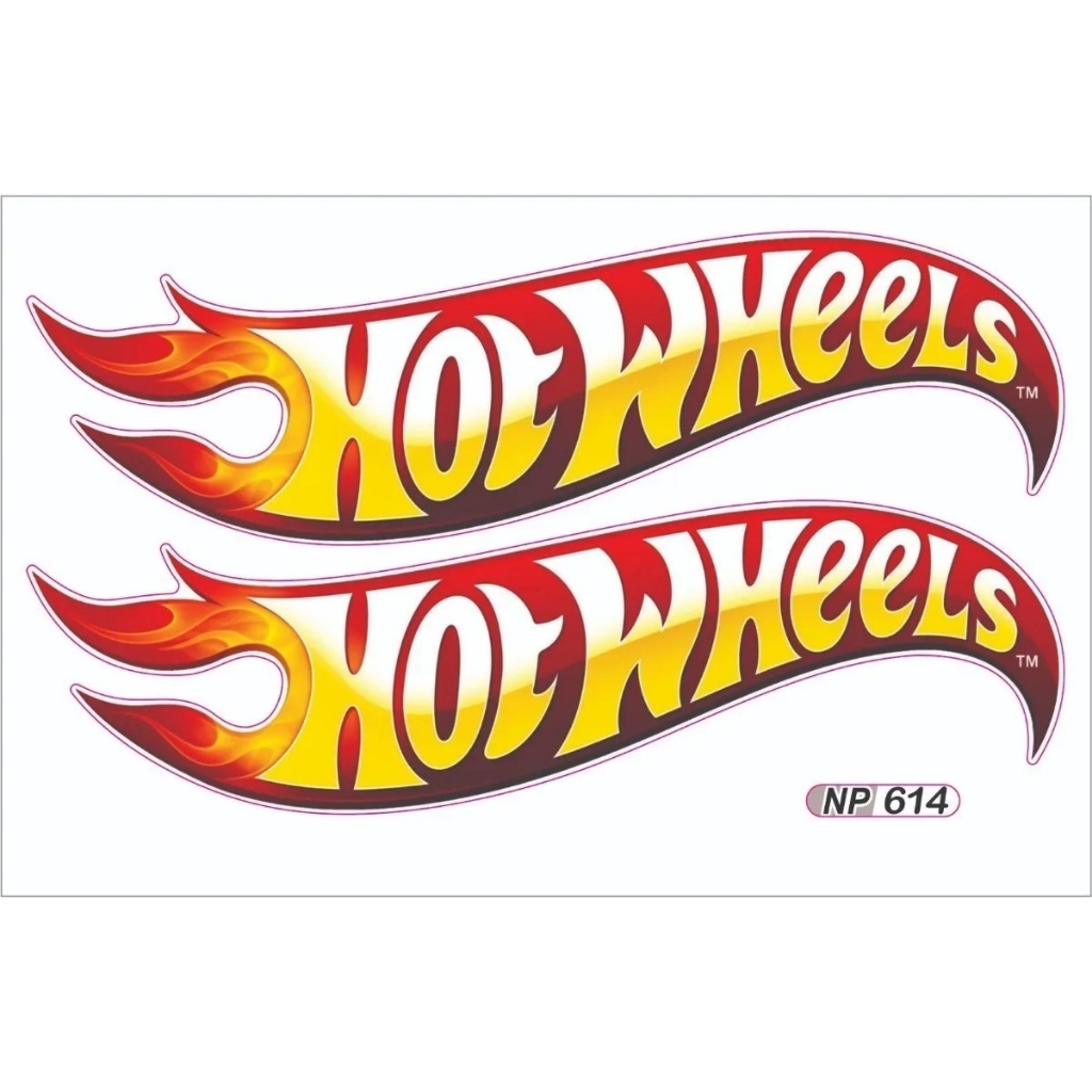 Par De Adesivos Hot Wheels Carro Moto Bike 13,3x4cm Resinado