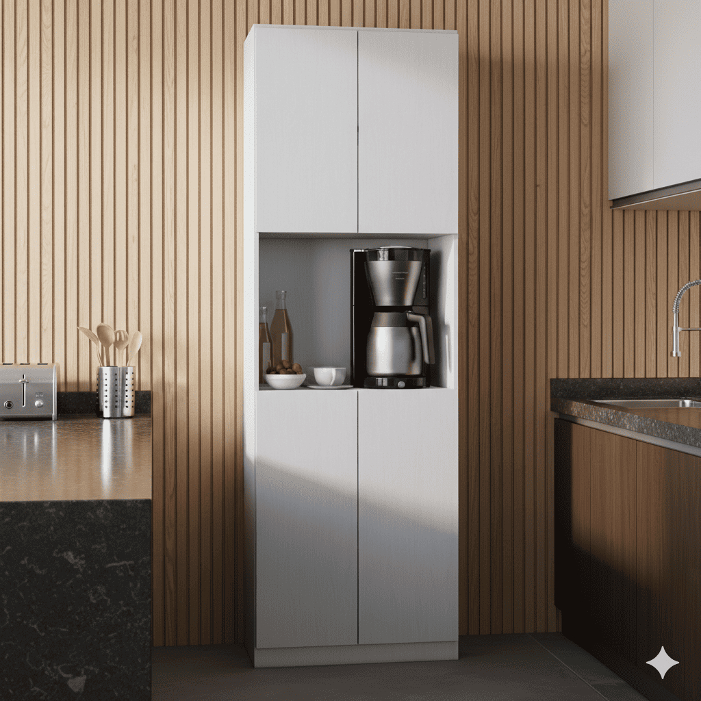 Torre Quente Cozinha Para Forno E Micro-ondas 2 Portas Paneleiro Vertical Com Prateleiras 173cm em Oferta na Shopee