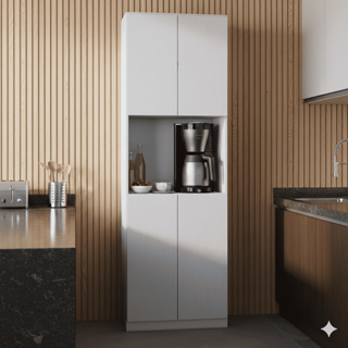 Torre Quente Cozinha Para Forno E Micro-ondas 2 Portas Paneleiro Vertical Com Prateleiras 173cm em Oferta na Shopee