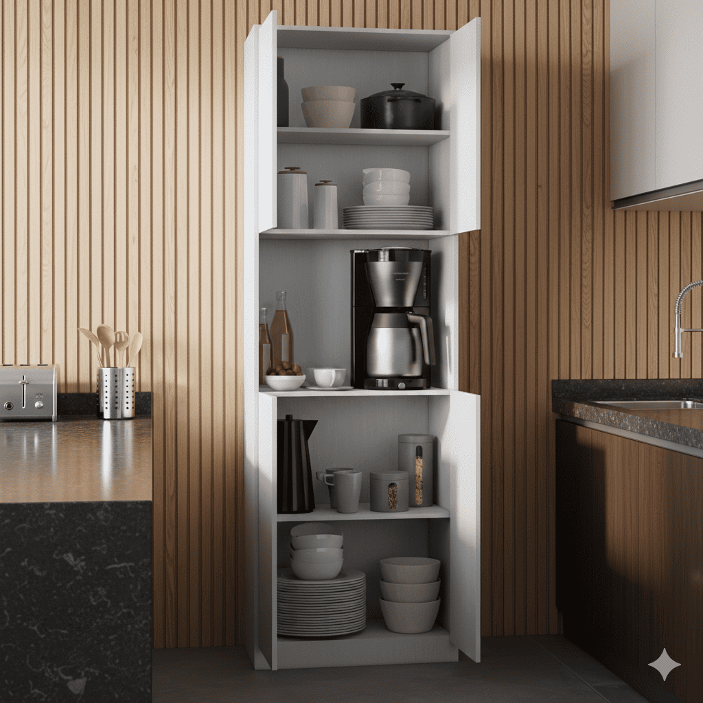 Torre Quente Para Cozinha Paneleiro Vertical Com 2 Vãos Livres E Portas Armário Organizador 1,73m em Oferta na Shopee