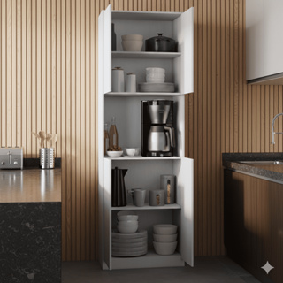 Torre Quente Para Cozinha Paneleiro Vertical Com 2 Vãos Livres E Portas Armário Organizador 1,73m em Oferta na Shopee