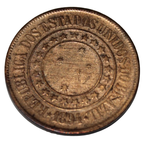 Moeda 40 Réis De Bronze Do Ano De 1894