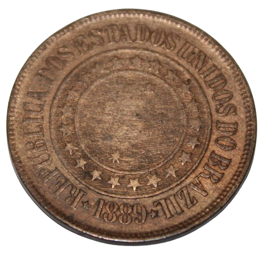 Moeda De Bronze De 40 Réis Do Ano De 1889