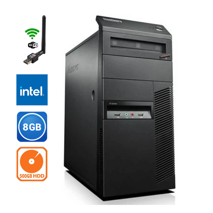 Desktop Lenovo 8gb Memória Ram 500gb HD Wifi Core i3 Intel Trabalho Estudo  Ifood Torre Computador