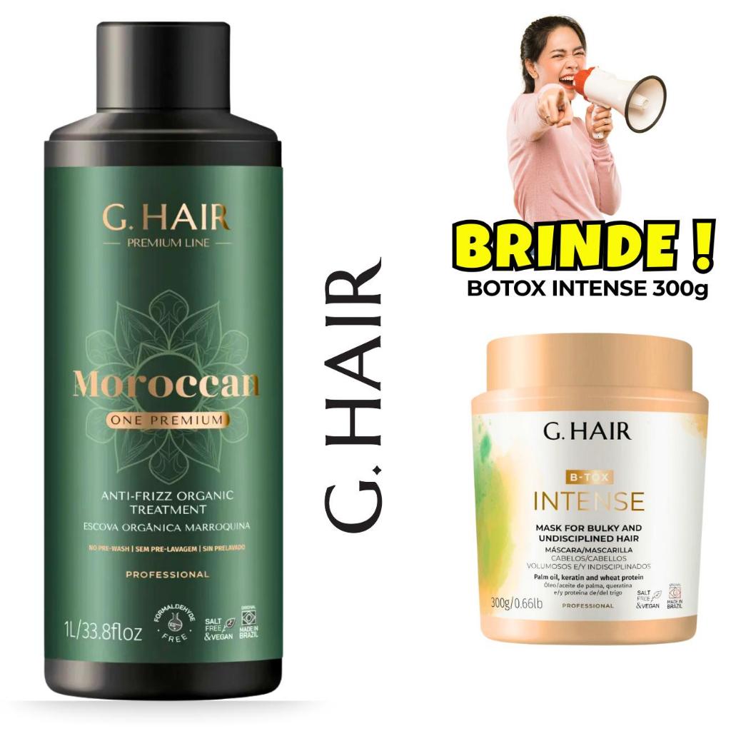 Ghair - Progressiva Marroquina (MOROCCAN) One Premium, Orgânica 1L + 1 Botox Intense 300g Grátis !