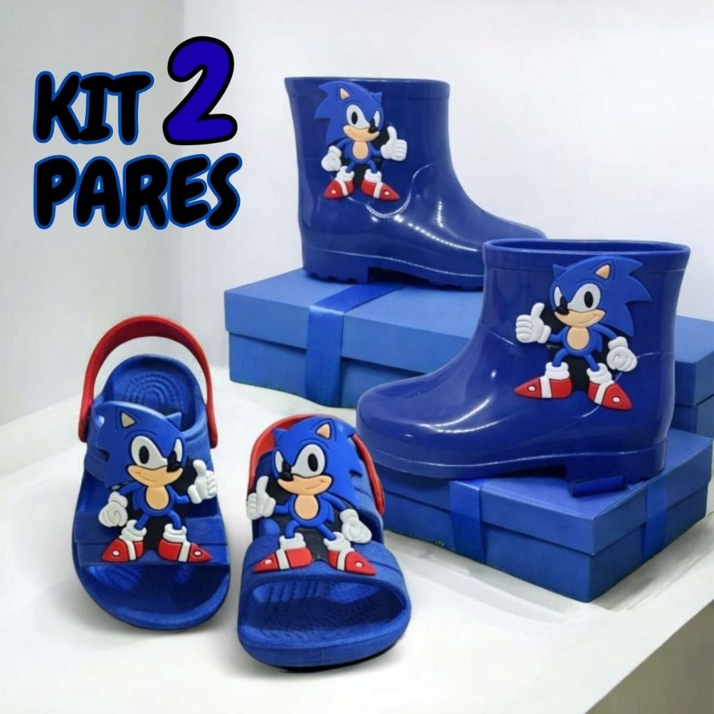 Conjunto com 2 pares Sandália Papete Menino Babuche Infantil Masculino Confortável Promoção
