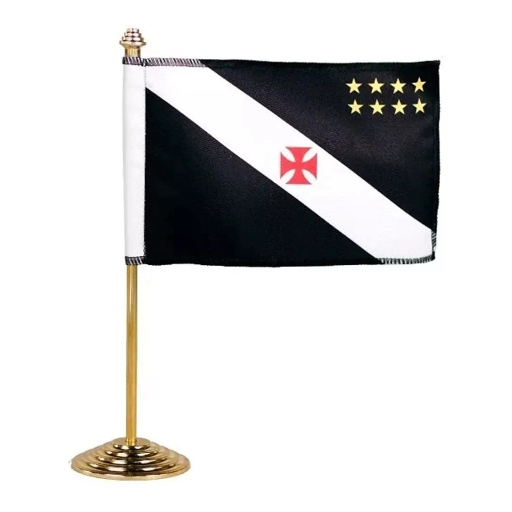 Bandeira de Mesa Vasco da Gama Pedestal de Metal Oficial