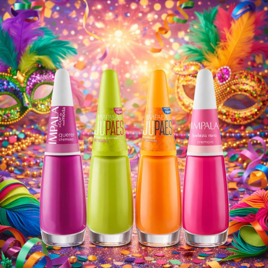 Kit 4 Esmaltes Impala Coleção de Carnaval Cores Vibrantes Colorido em Oferta na Shopee