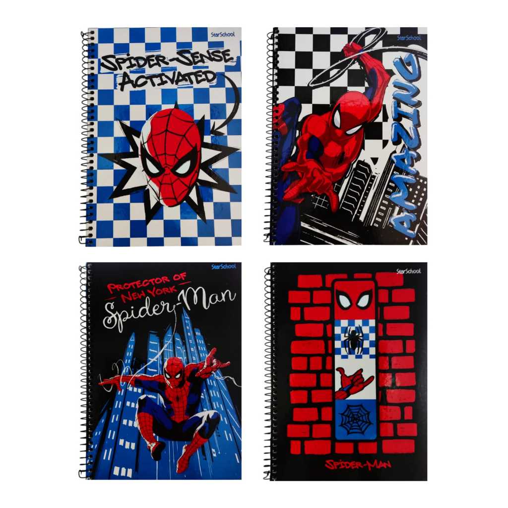 Caderno 1/4 Spiderman Homem Aranha 80 Folhas Tipo Agenda em Oferta na Shopee