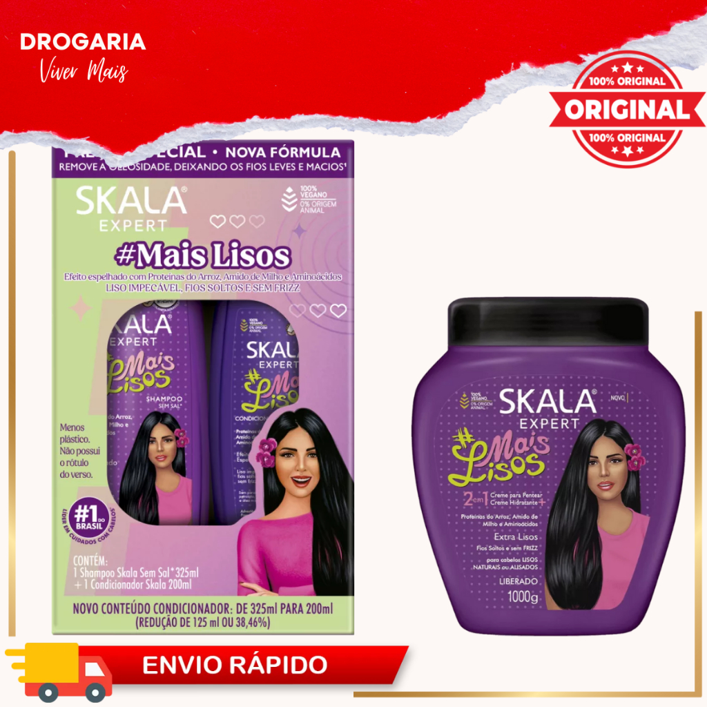Kits Skala Cabelos 2 Em 1 Mais Lisos - Escolha O Seu