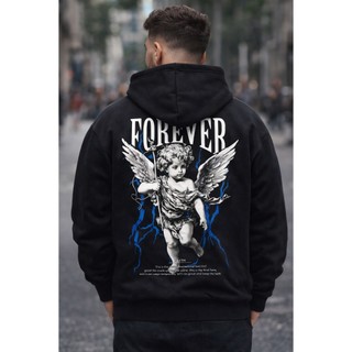 POLAR BEAR Moletom Com Capuz Canguru Casual Algodão Estampado Forever Angel