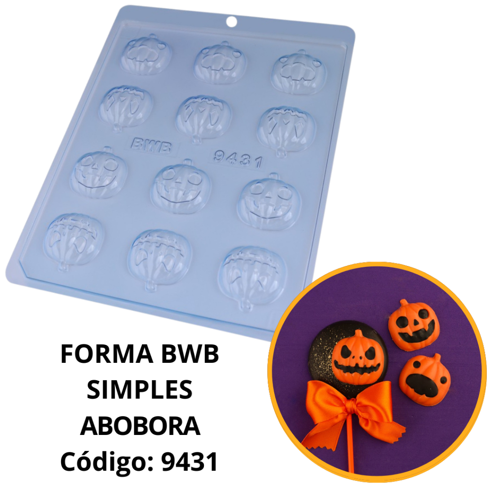 1~10 FORMA SIMPLES ABÓBORA 9431 (i9) EM ACETATO BWB PARA DOCES DE CHOCOLATE E CONFEITARIA DIA DAS BRUXAS HALLOWEEN em Oferta na Shopee