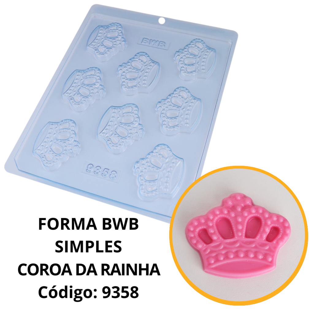 1~10 FORMA SIMPLES COROA DA RAINHA 9358 (F4) EM  ACETATO BWB PARA BOMBOM E DOCES DE CHOCOLATE E CONFEITARIA PÁSCOA em Oferta na Shopee