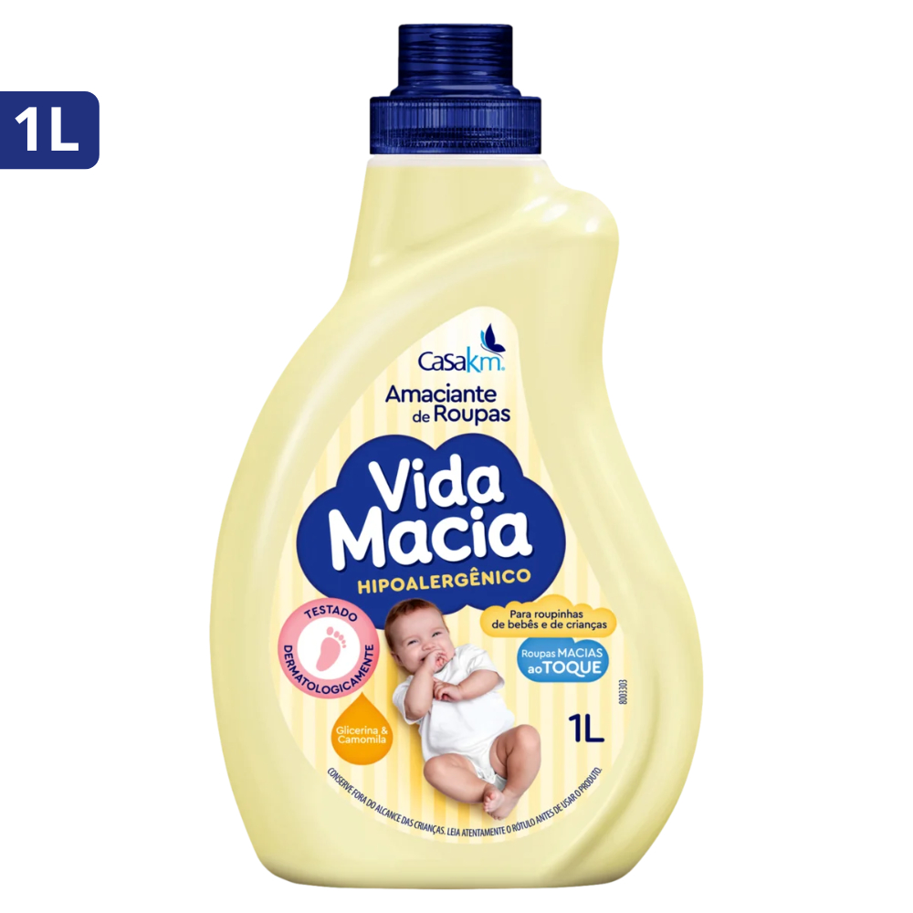 Amaciante de Roupa 1L Vida Macia Baby Glicerina e Camomila